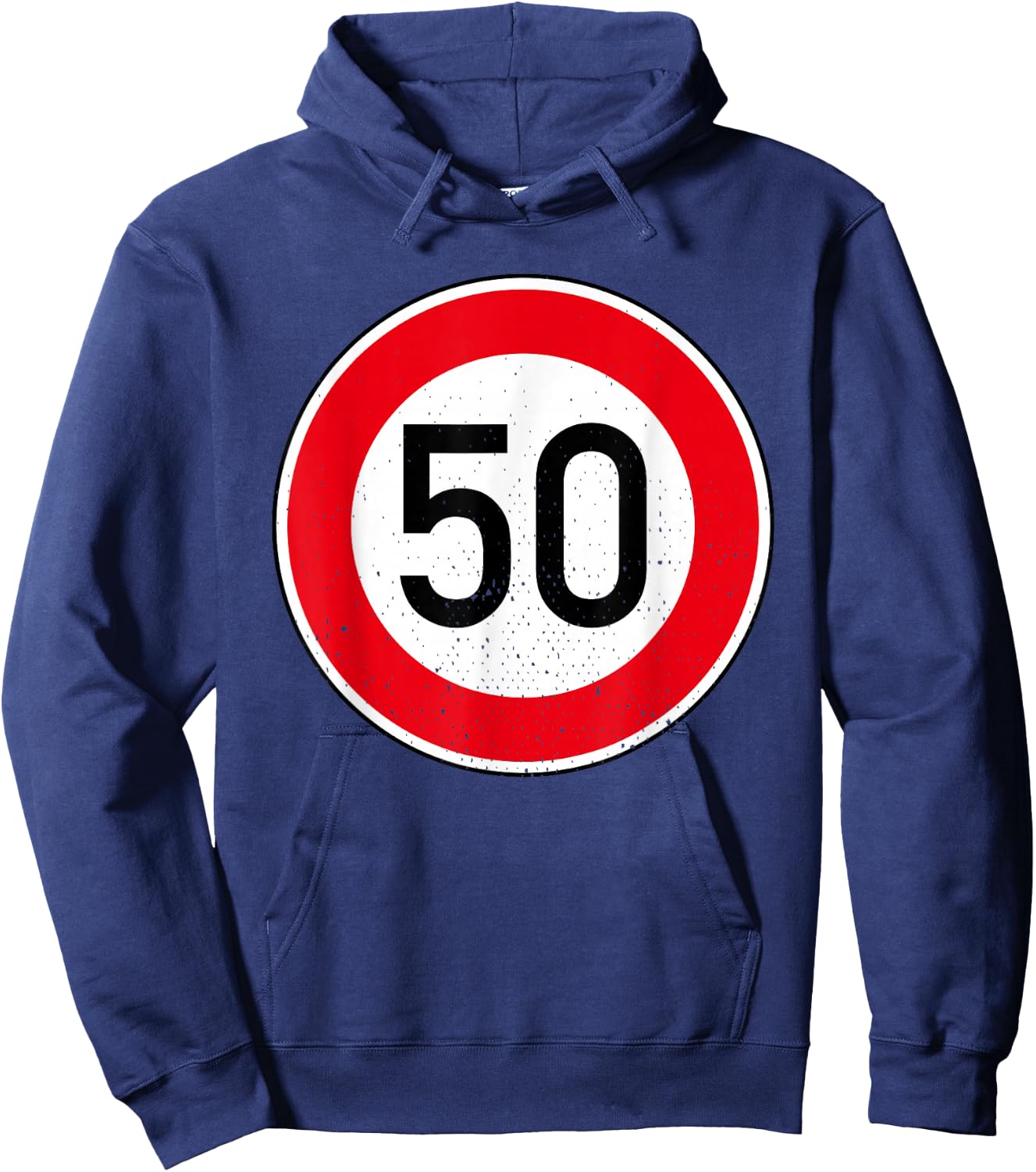 50. Geburtstag Schild Tempolimit 50 Geschwindigkeit Tempo 50 Hoodie - Hoodie | Navy