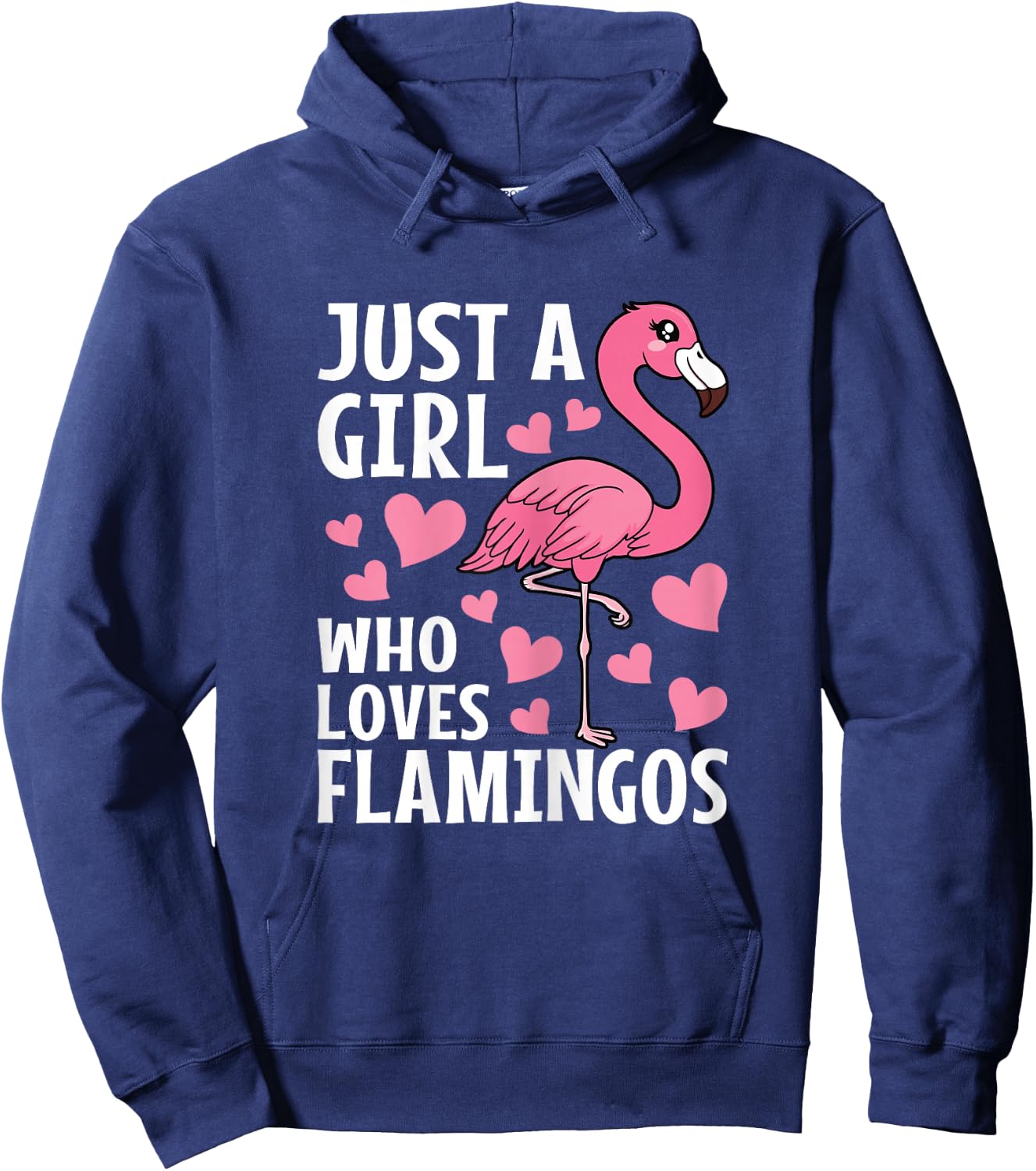 Just A Girl Who Loves Flamingos Cute Flamingo Lover Girls Hoodie - Hoodie | Navy