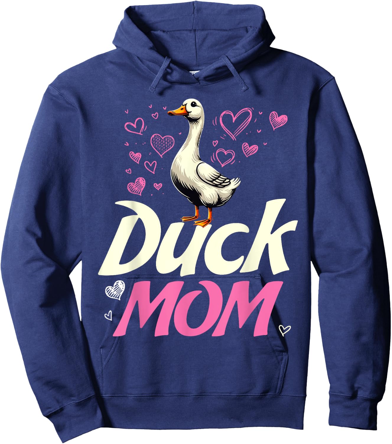 Crazy Duck Lady Funny Duck Lover Gifts Girls Women Duck Mom Hoodie - Hoodie | Navy