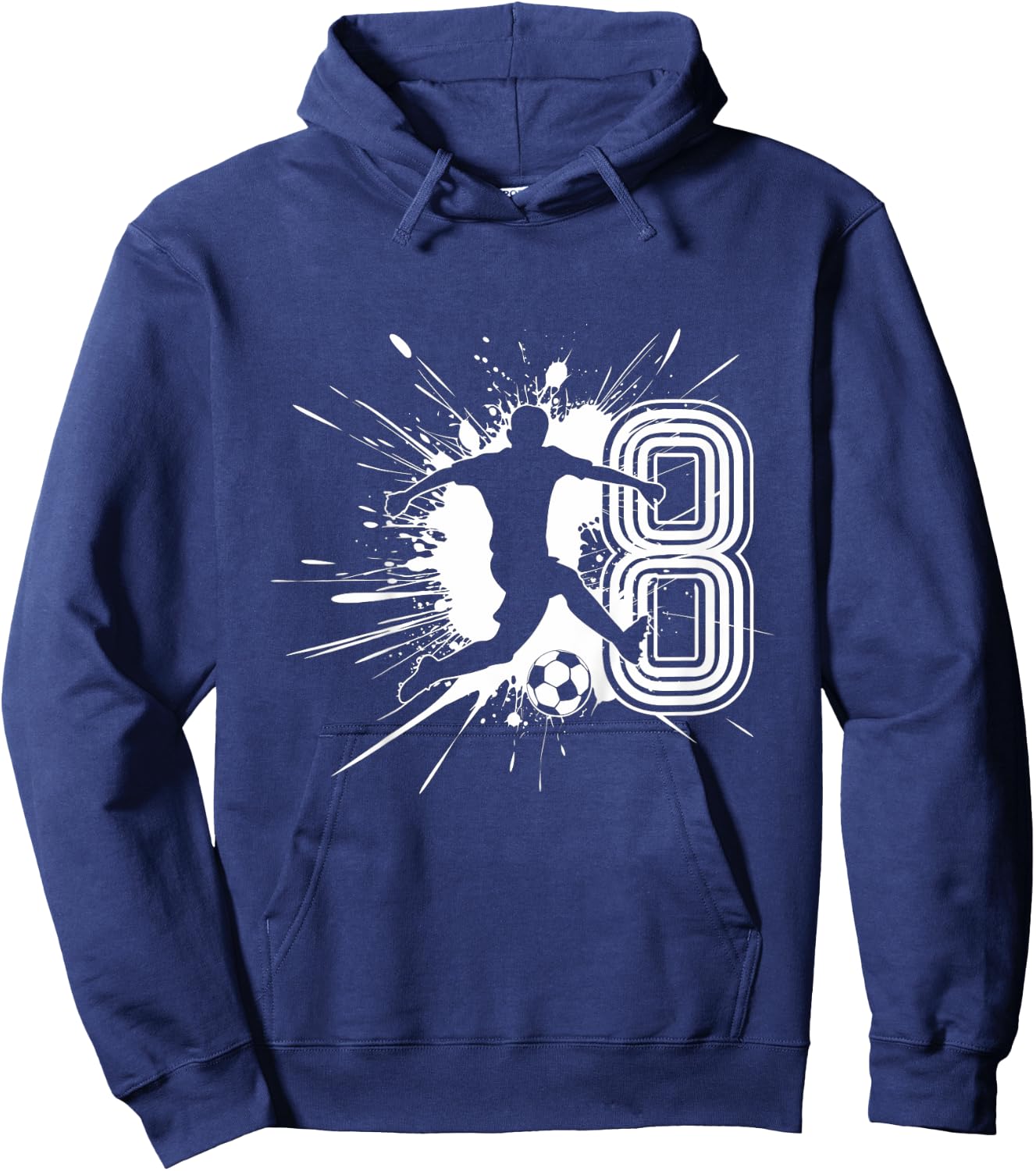 Kinder 8. Geburtstag Junge 8 Jahre Fussballer Fussball Geburtstags Hoodie - Hoodie | Navy