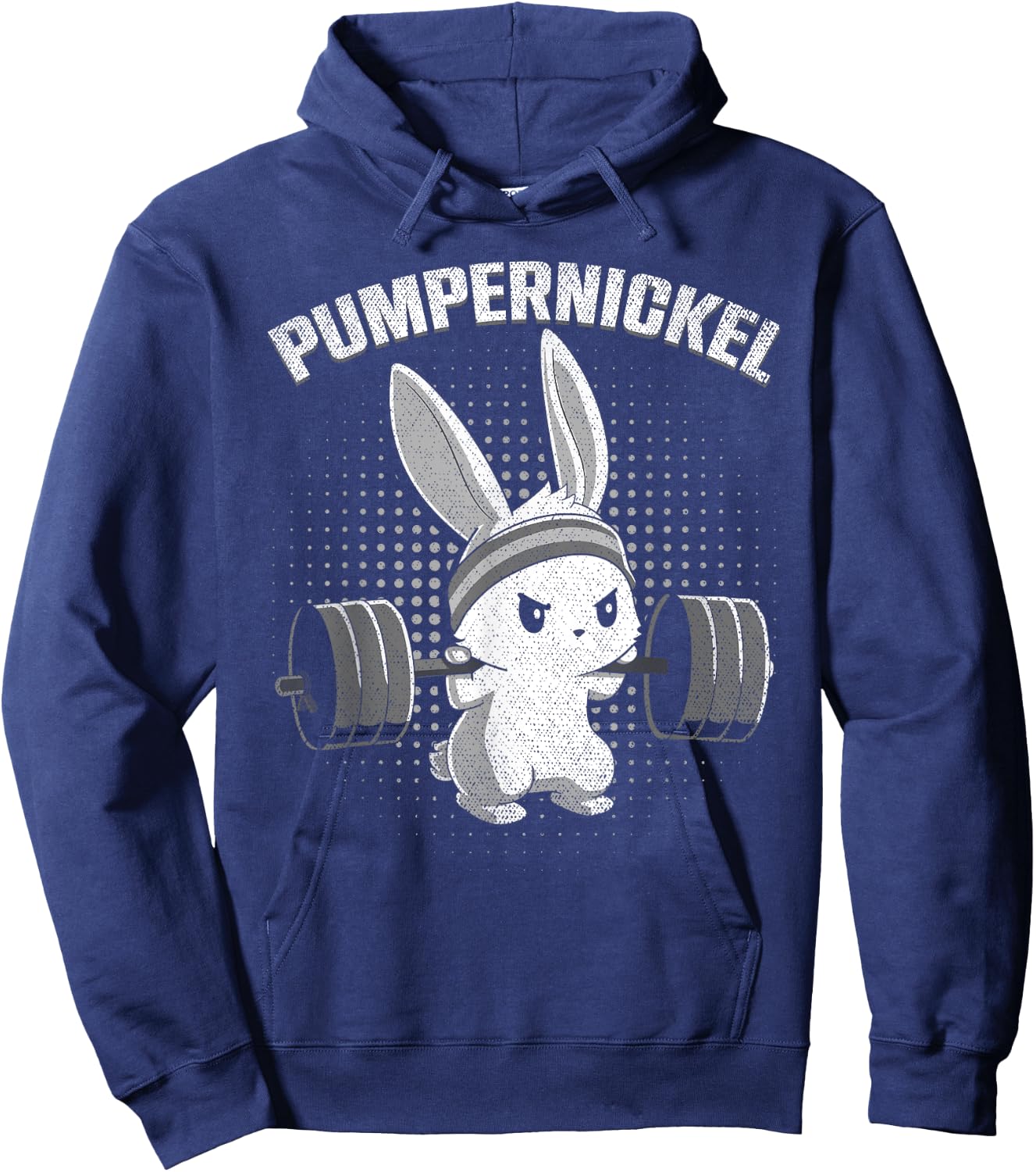 Pumpernickel Fitness Bunny Easter Bunny Gym Rabbit , black Hoodie - Hoodie | Navy