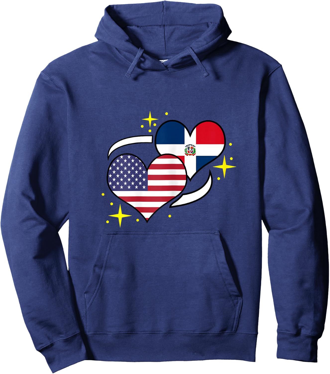Dominican Republic American Flag Heart Dominican Women Hoodie - Hoodie | Navy