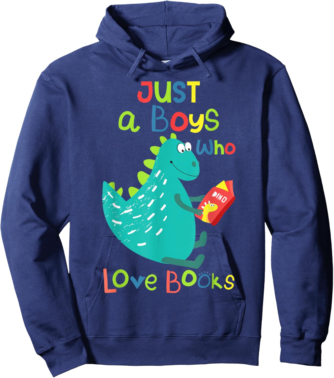Reading-Shirt Boy Loves Books Bookworm Kids Toddler Nerdy Hoodie - Hoodie | Navy