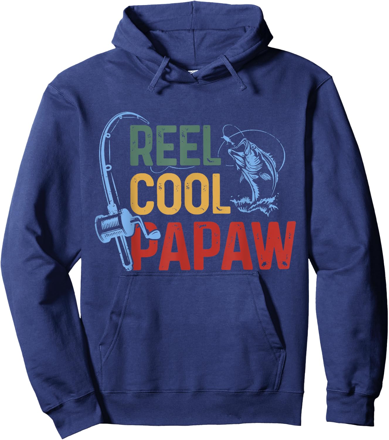 Fishing Reel Cool Papaw Father’s day Fisherman Papaw Hoodie - Hoodie | Navy