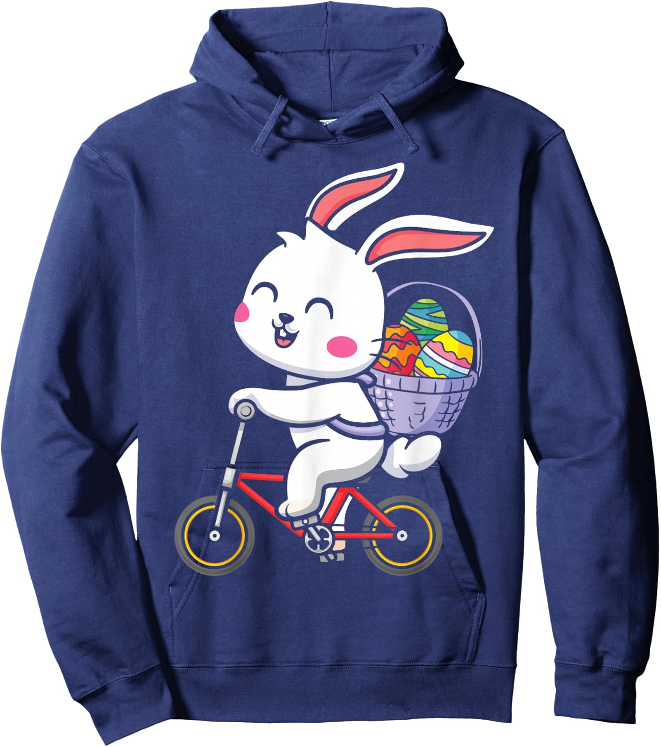 Pedaling Paws Biking Eierkorb mit Osterhasen für Kinder und Kleinkinder Hoodie - Hoodie | Navy