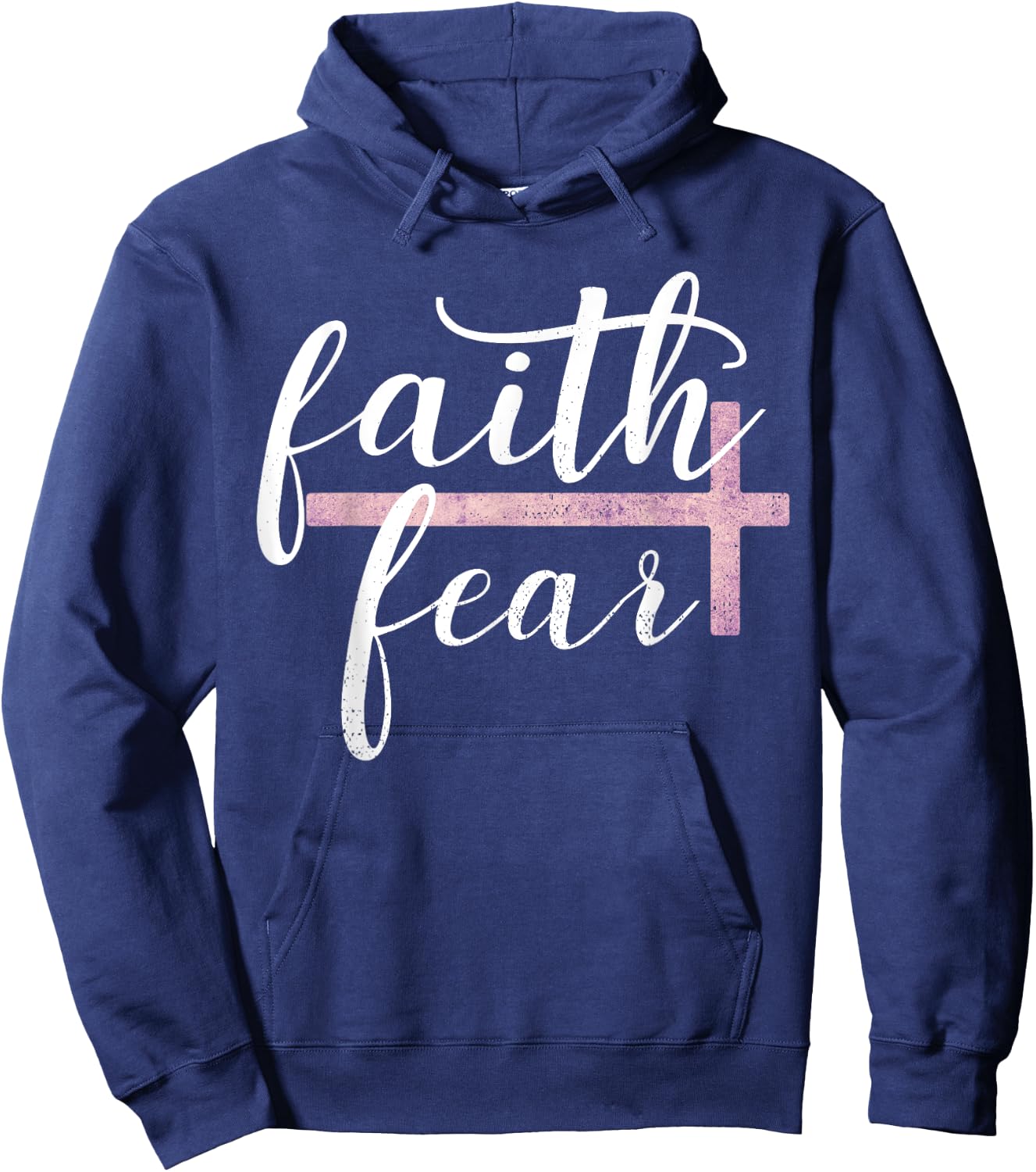 Faith Over Fear Inspirational Christian Gift Bible Quote Hoodie - Hoodie | Navy