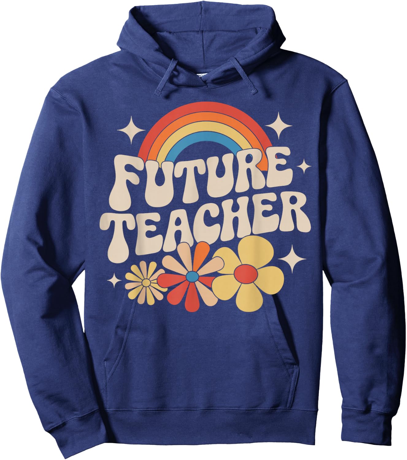 Future Teacher Kids Youth Girls Rainbow Pre-k Kindergarten Hoodie - Hoodie | Navy