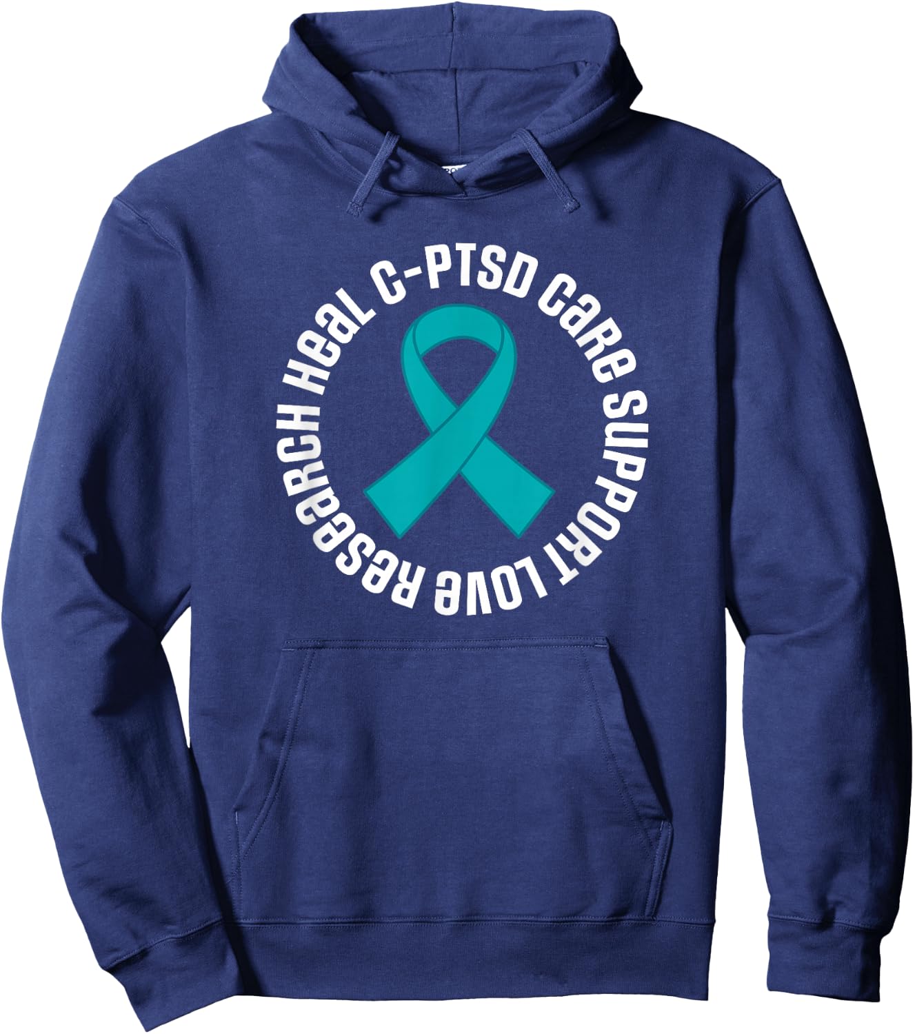 C-PTSD Awareness Ribbon Support Month Hoodie - Hoodie | Navy