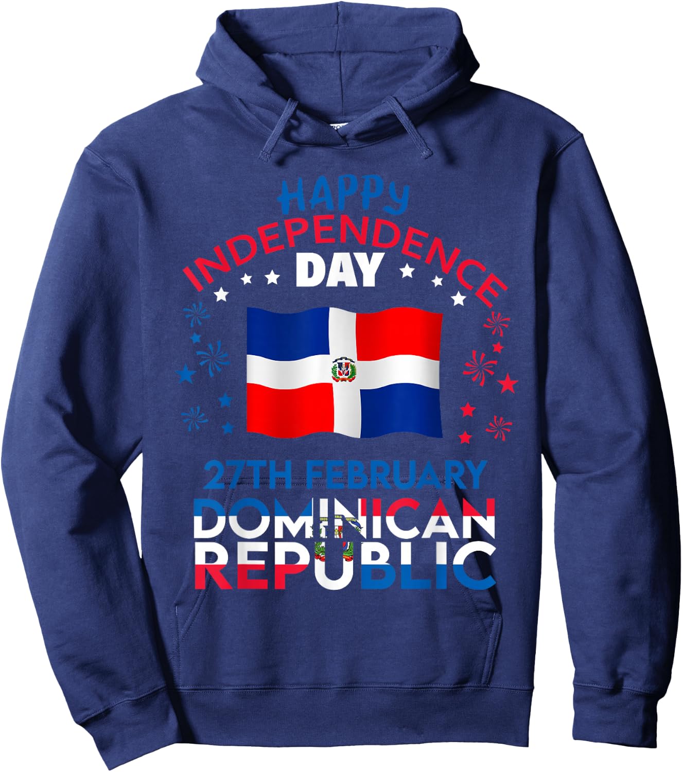 Dominican Republic 182nd Independence Day Dominican Flag Hoodie - Hoodie | Navy