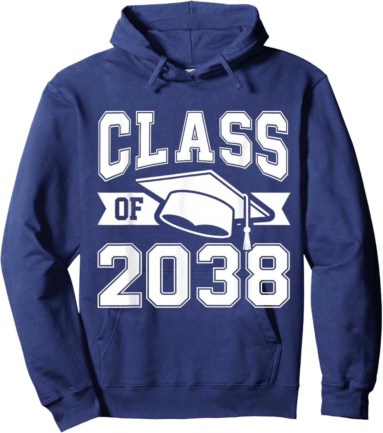 Class of 2038 Grow with me Boys Girls Kids Graduation 2038 Hoodie - Hoodie | Navy