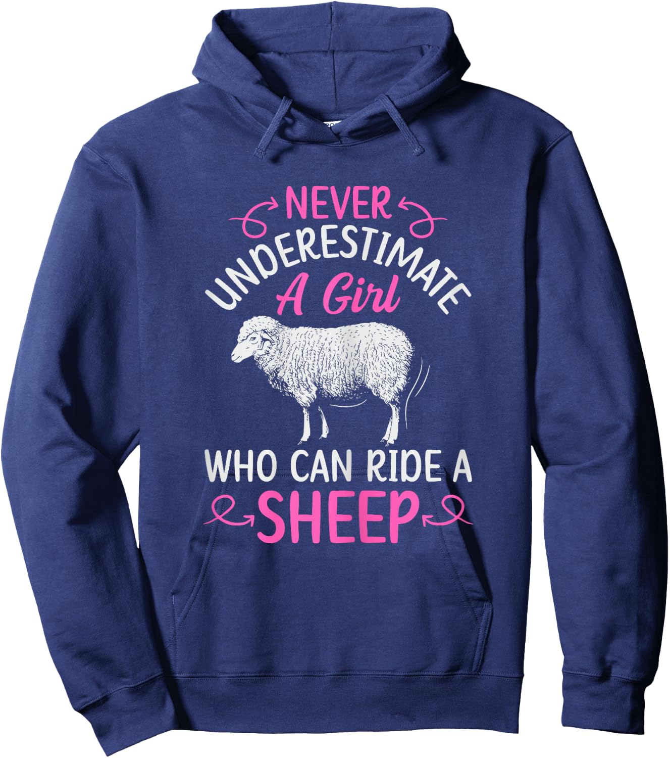 Youth Rodeo Mutton Busting Design for a Mutton Busting Girl Hoodie - Hoodie | Navy