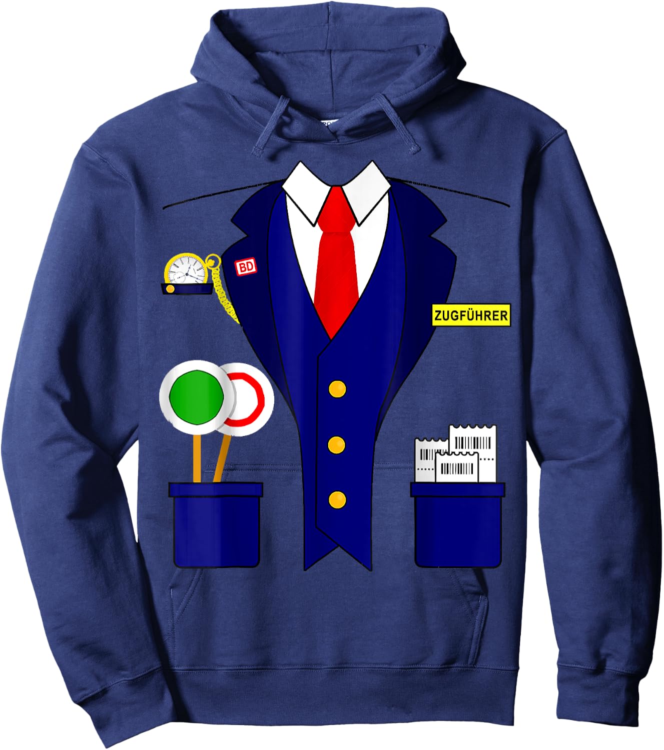 Trainer Guide Conductor Train Driver Carnival Costume , black Hoodie - Hoodie | Navy