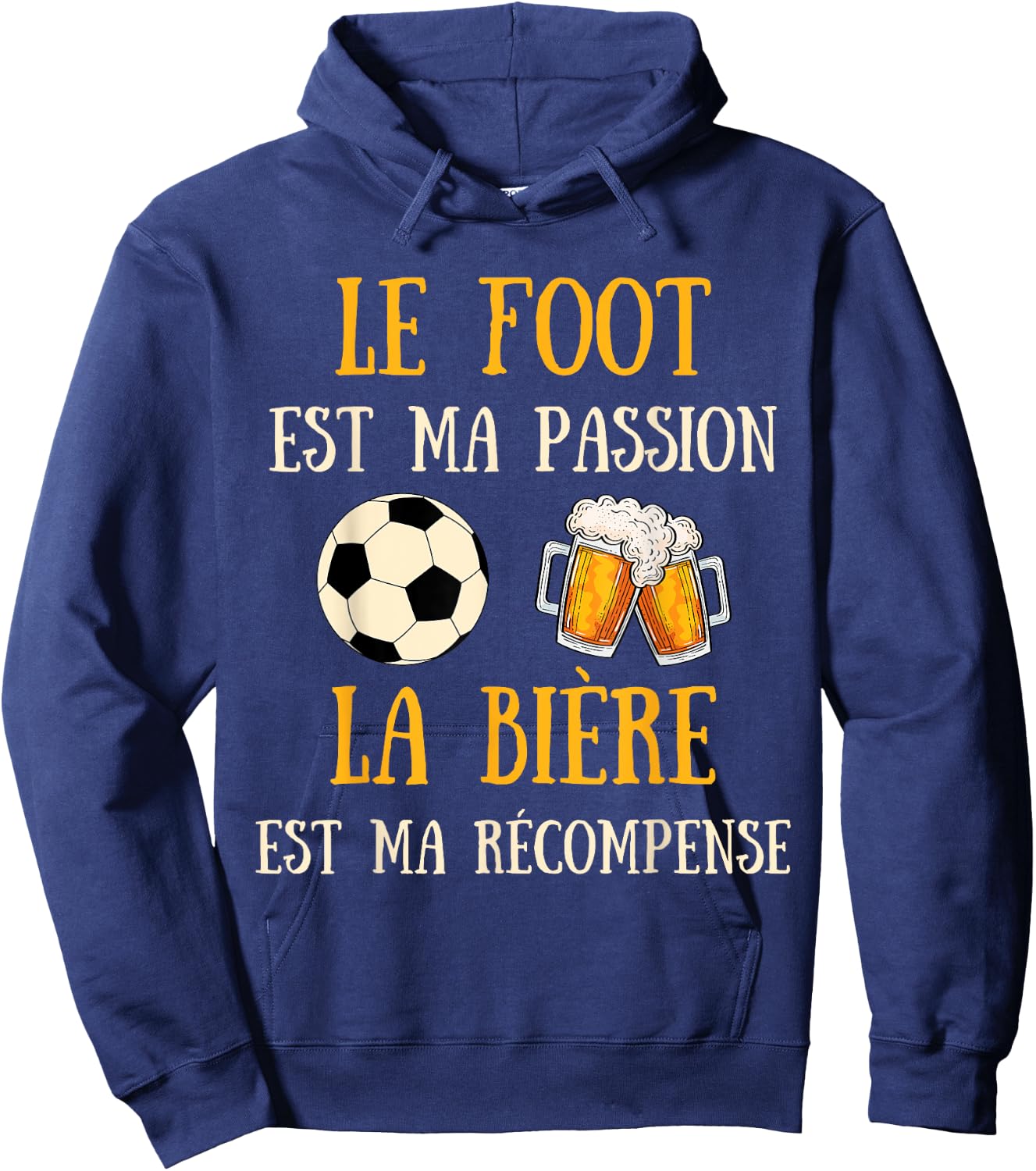 Men's Football Humour Football Gift Humorous Beer Hoodie - Hoodie | Navy
