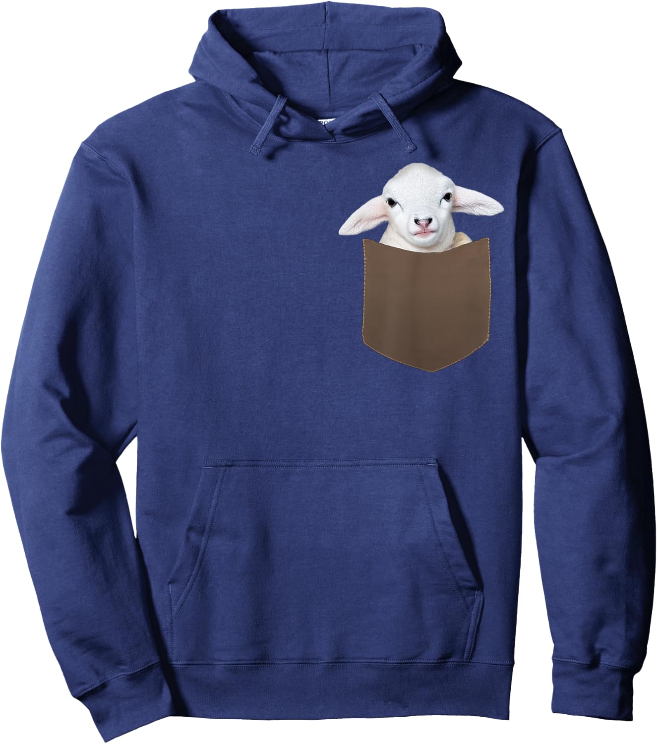 Cute Baby Lamb Shirt – Little Sheep with Soft Ears in Pocket Hoodie - Hoodie | Navy