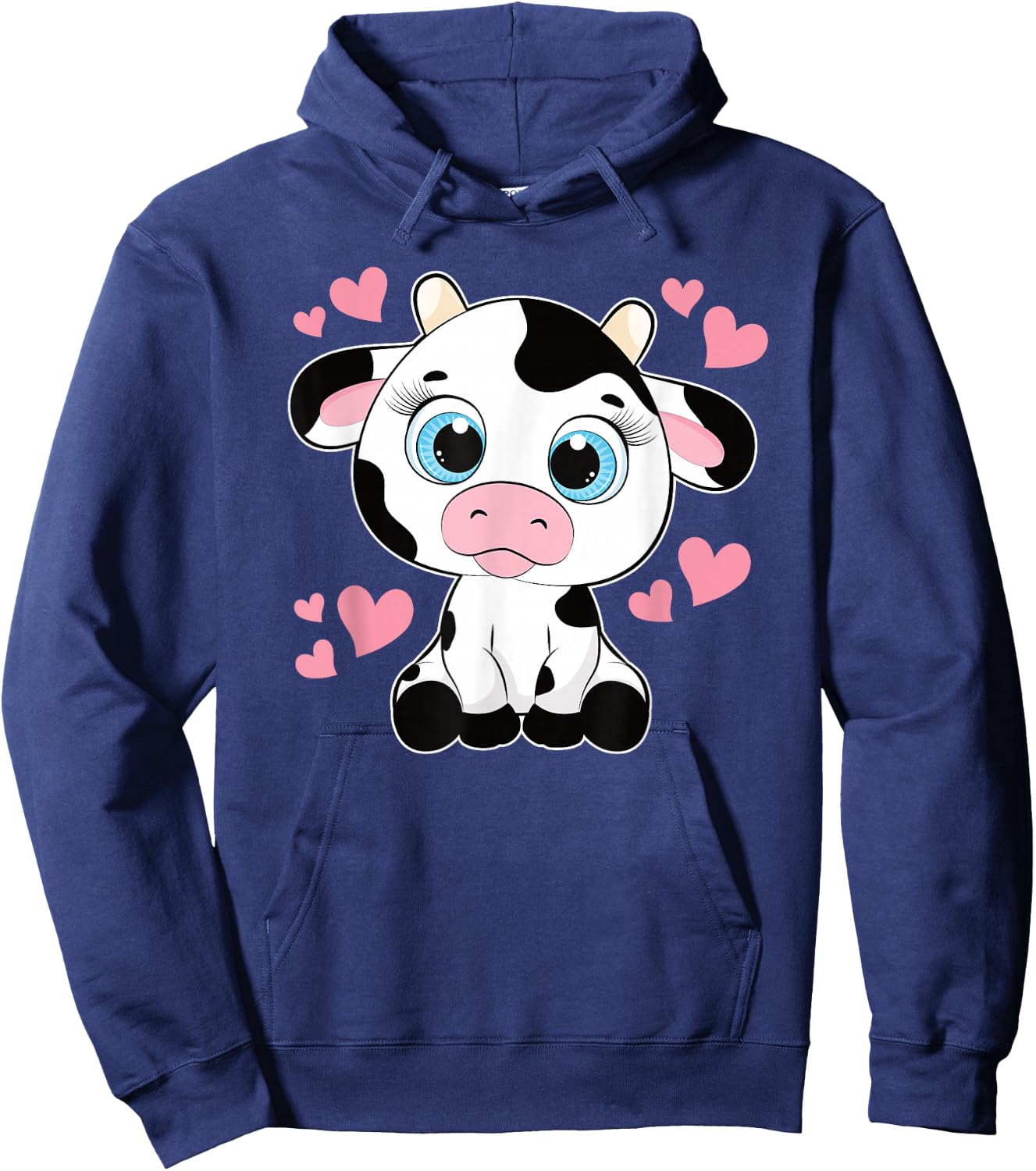 Cute Cow Pattern Kawaii Cow Lover Women Girls Kids Toddlers Hoodie - Hoodie | Navy