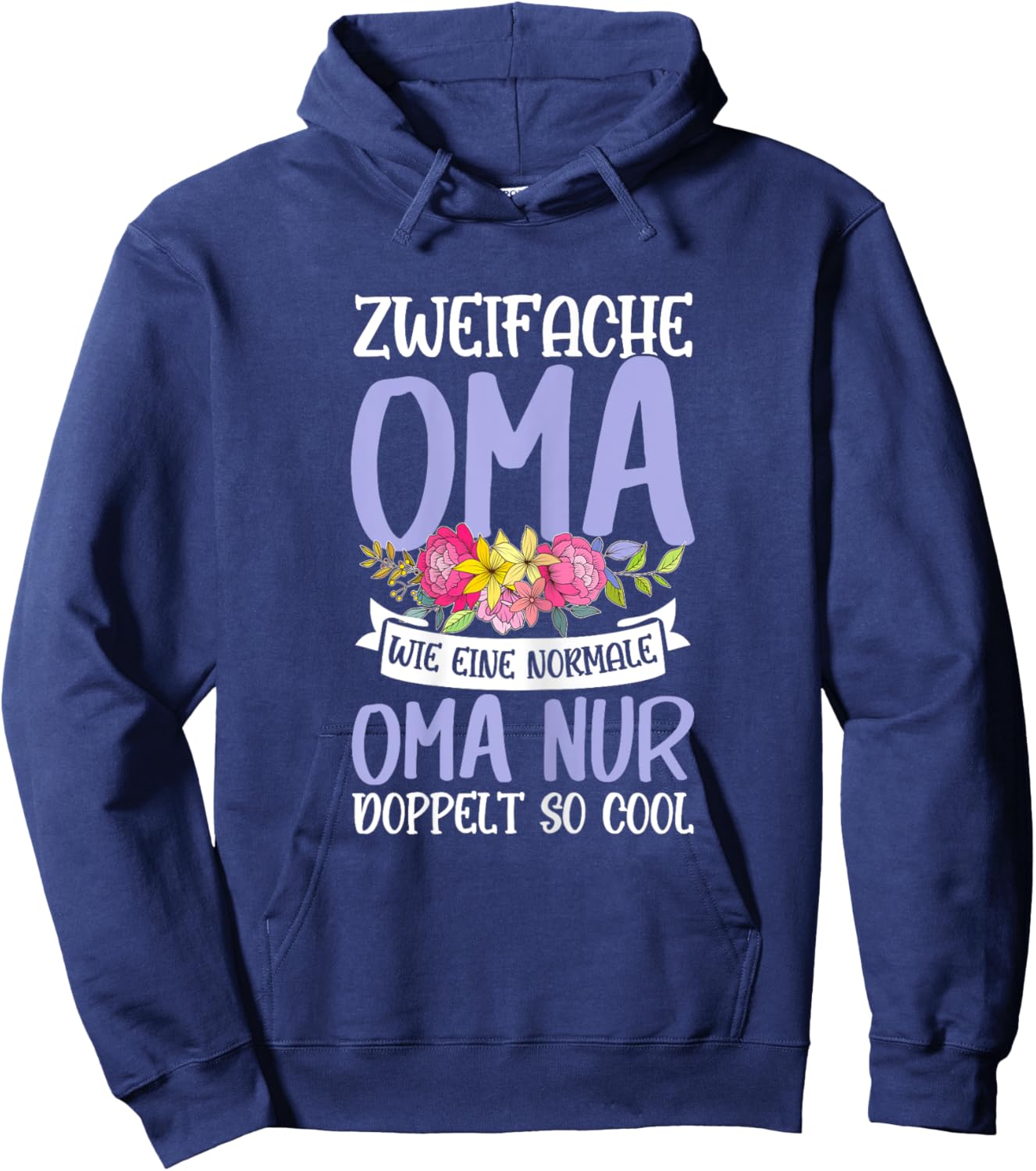 with German Text "Zweififold Grandma Double So Cool Grandma Say, black Hoodie - Hoodie | Navy
