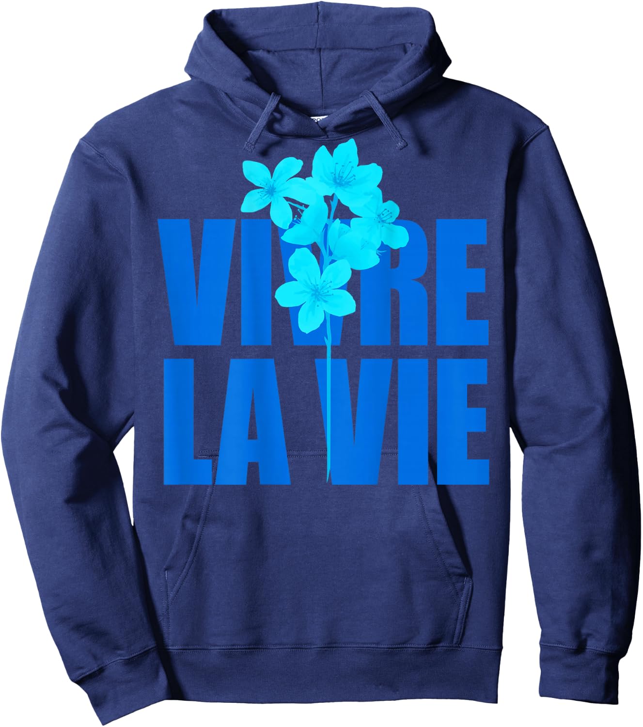 VIVRE LA VIE X LIVELIFE Clo. Lebe dein Leben - Backprint , black Hoodie - Hoodie | Navy