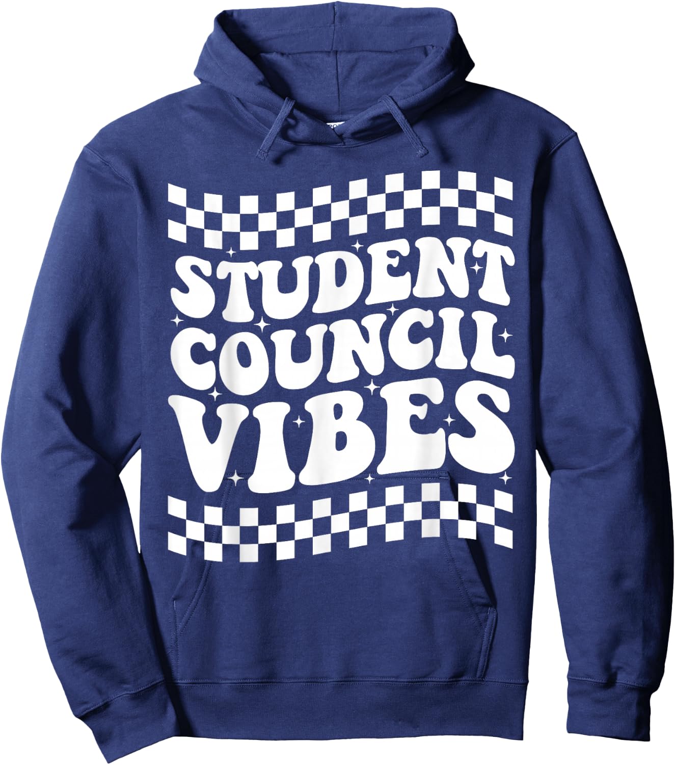 Student Council Vibes Retro Groovy School Student Council Hoodie - Hoodie | Navy