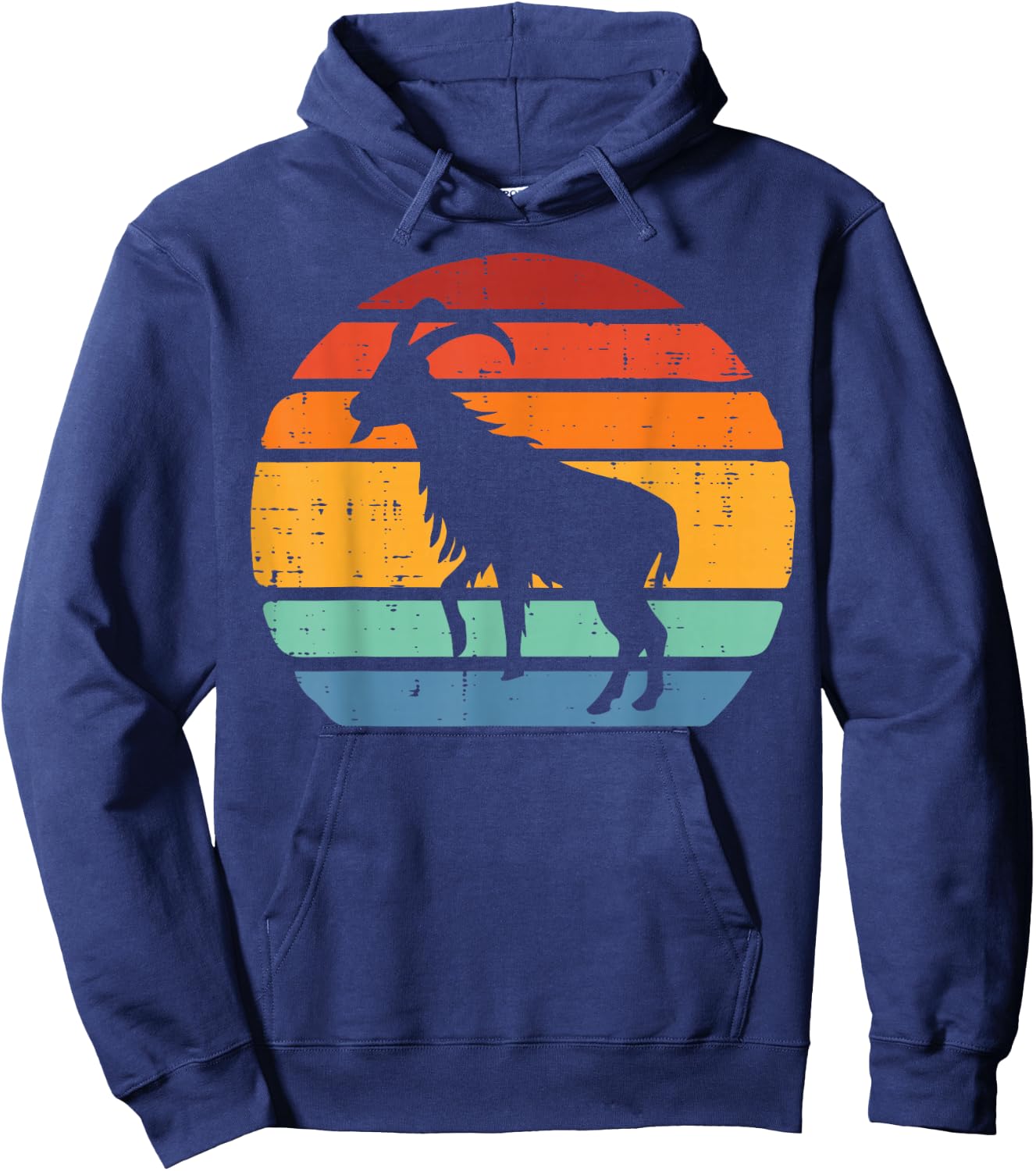 Goat Silhouette Sunset Retro Livestock Farmer Men Women Kid Hoodie - Hoodie | Navy
