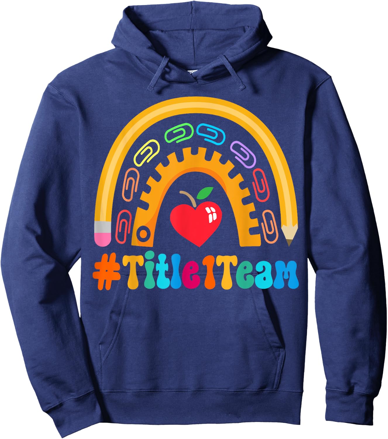 Title 1 Team Appreciation Week Back to School 100th Day Hoodie - Hoodie | Navy