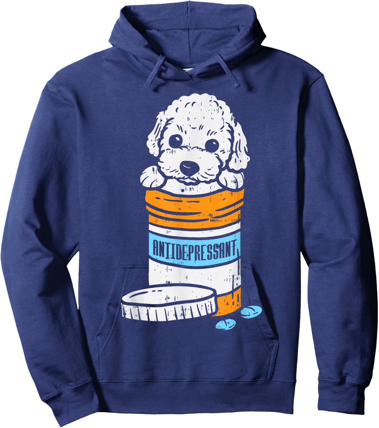 Antidepressant Poodle Cute Animal Pet Dog Lover Owner Gift Hoodie - Hoodie | Navy