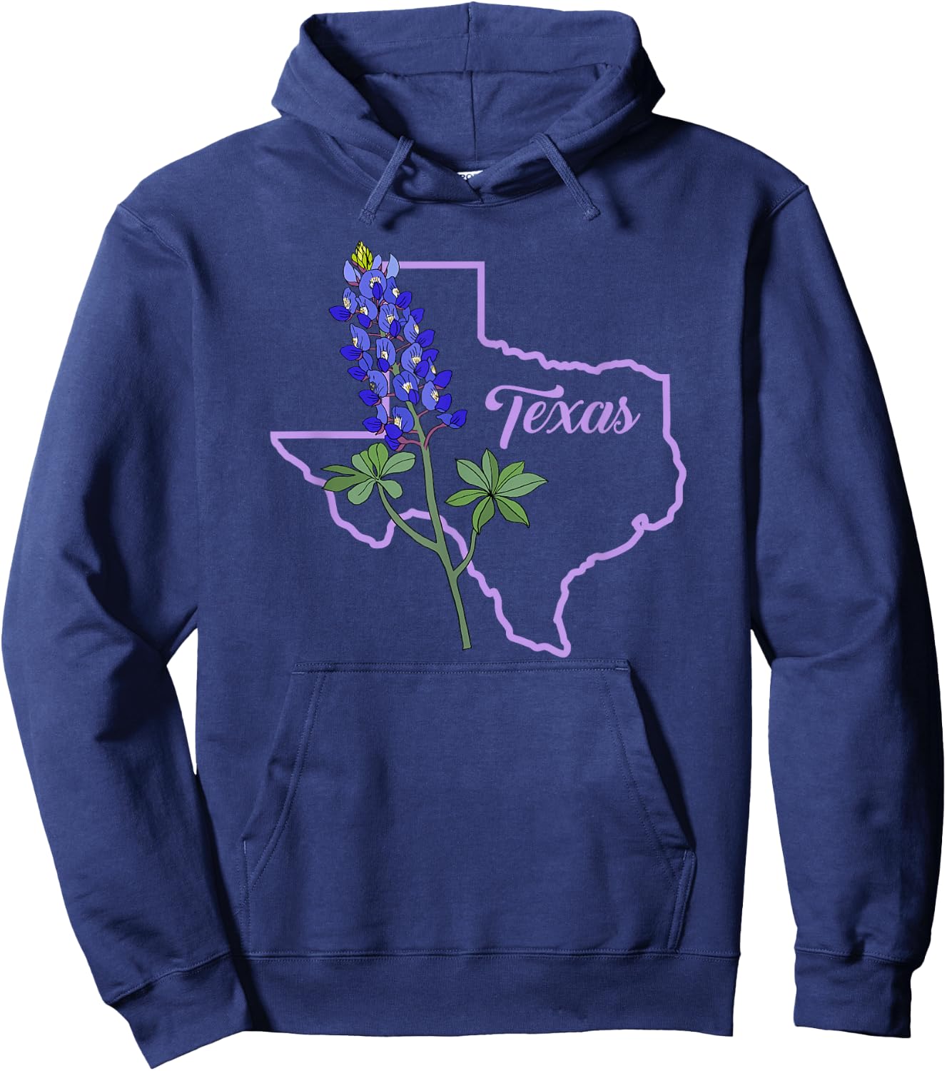 Texas Bluebonnet Flower Hoodie - Hoodie | Navy