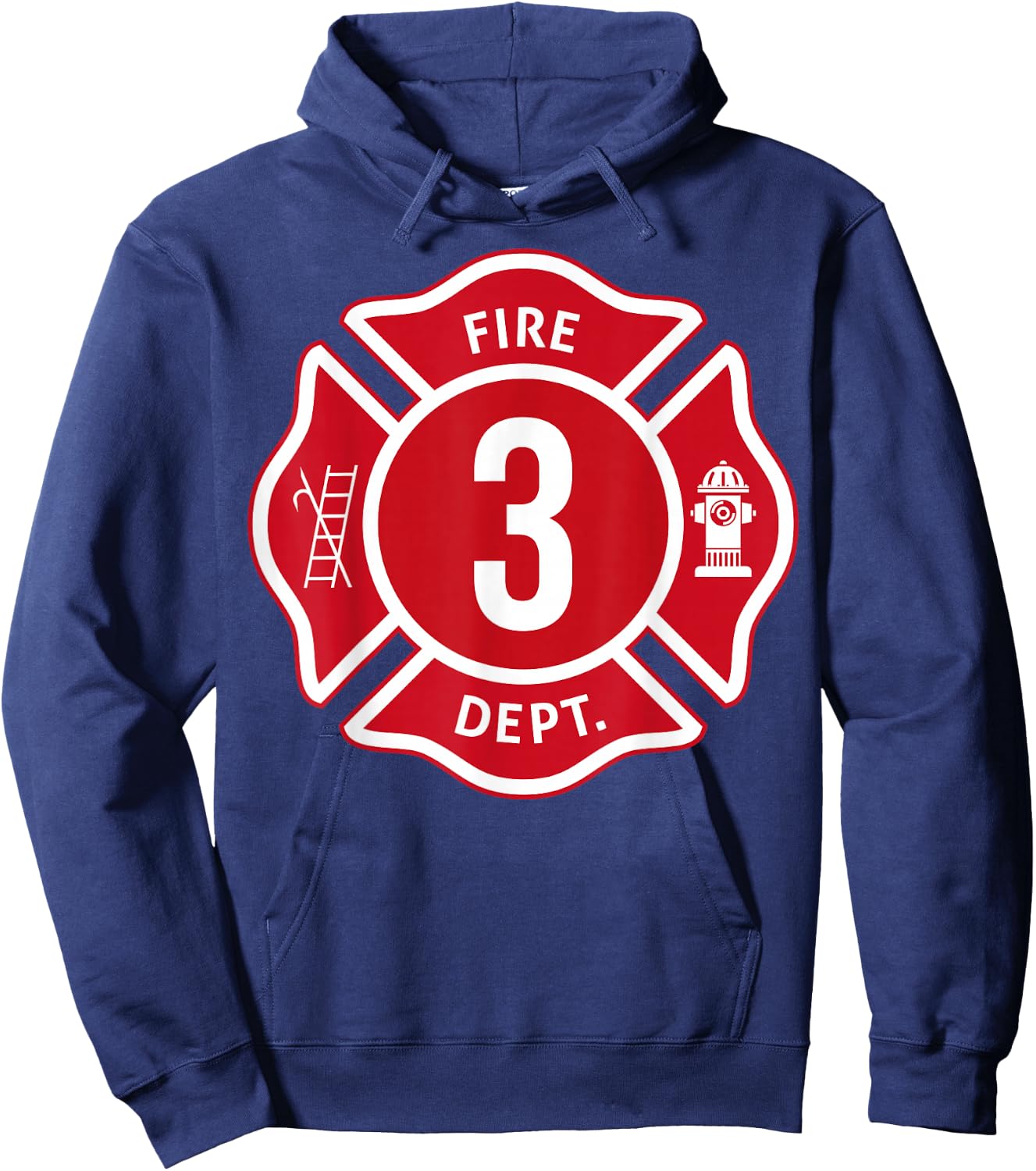 Kids Fire Truck 3rd Birthday Boy Firefighter 3 Year Old Hoodie - Hoodie | Navy