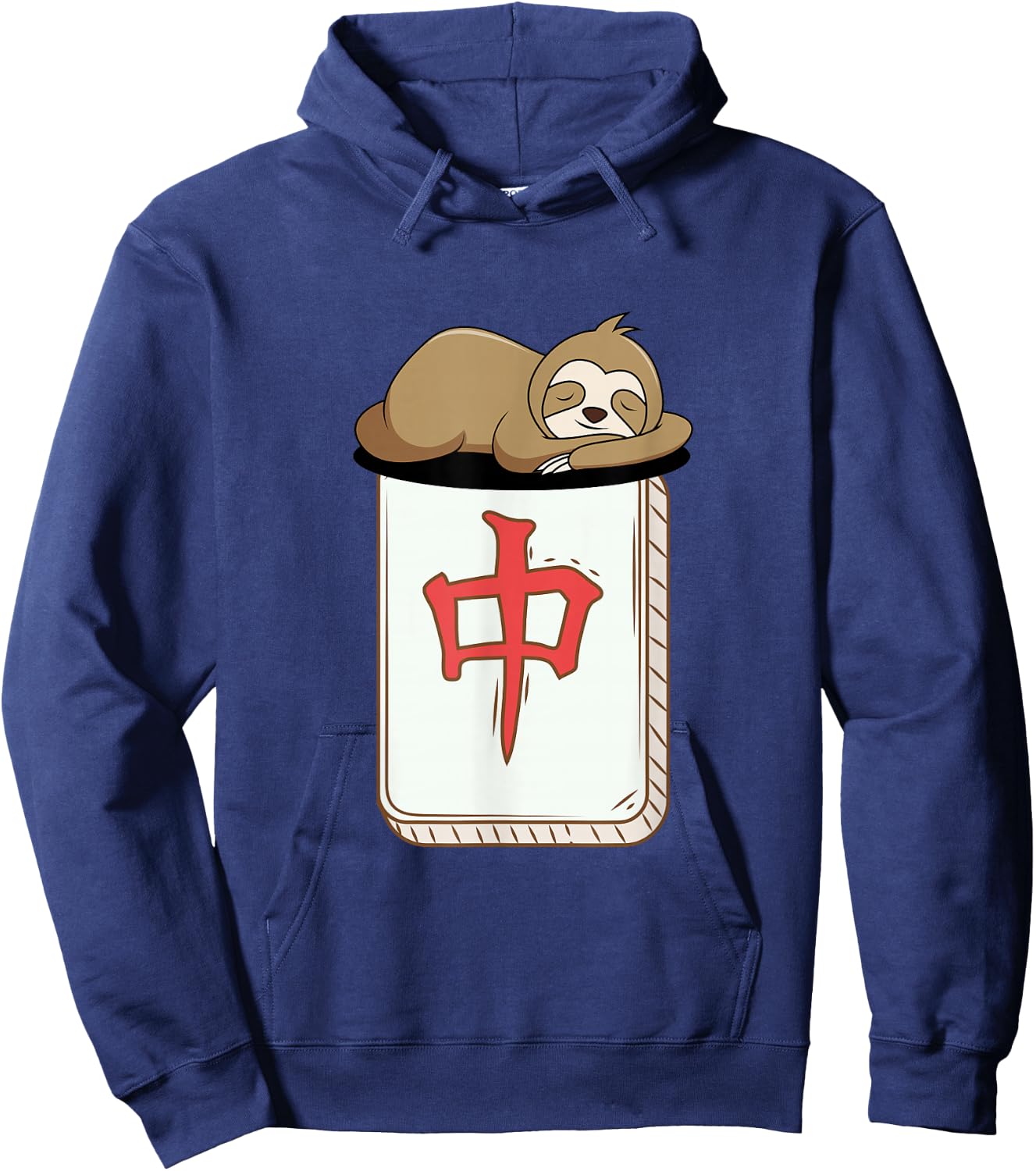 Cute Sloth and Dragon-Mah Jongg Player Tiles-MahJong Hoodie - Hoodie | Navy