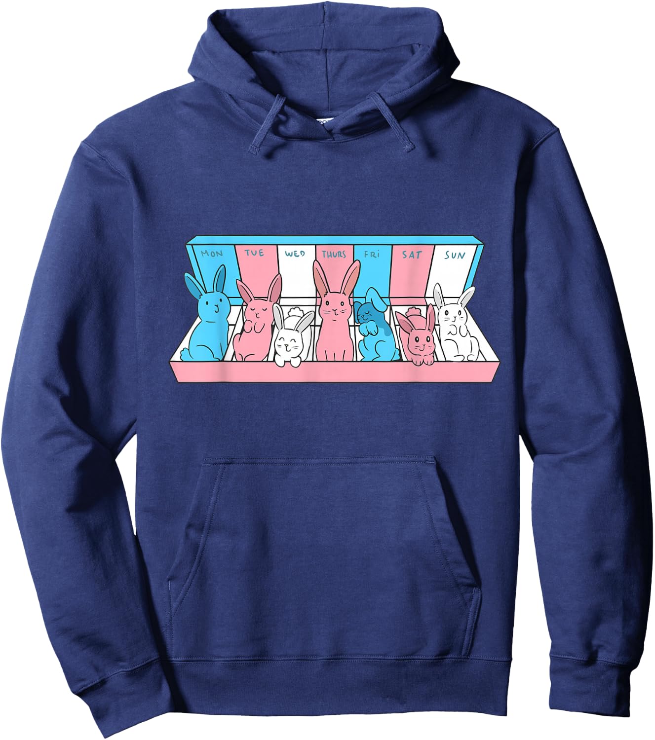 Transgender Weekly Bunny Transsexual LGBTQ Trans Pride Hoodie - Hoodie | Navy