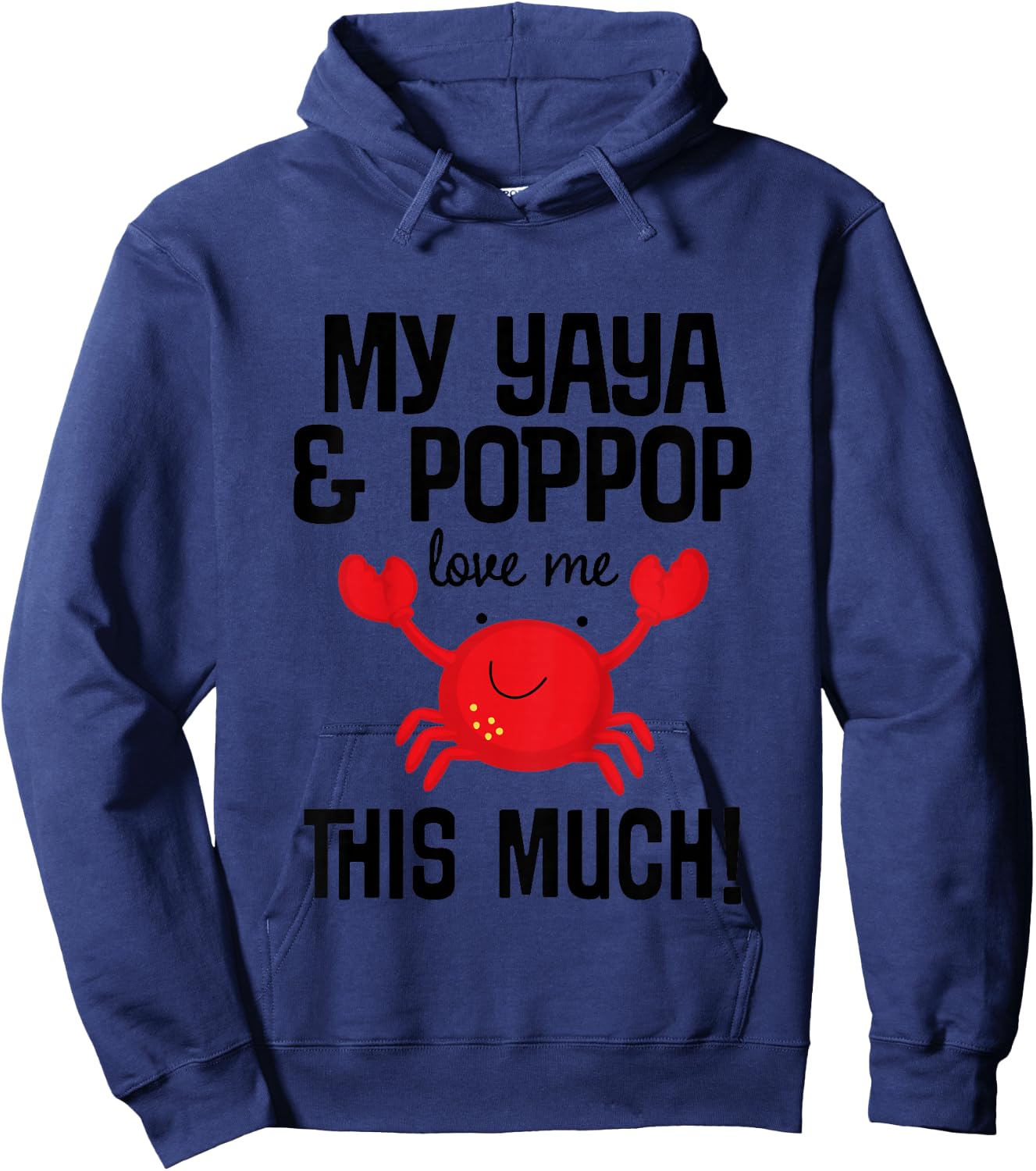 Kids Yaya And PopPop Grandson Crab Hoodie - Hoodie | Navy