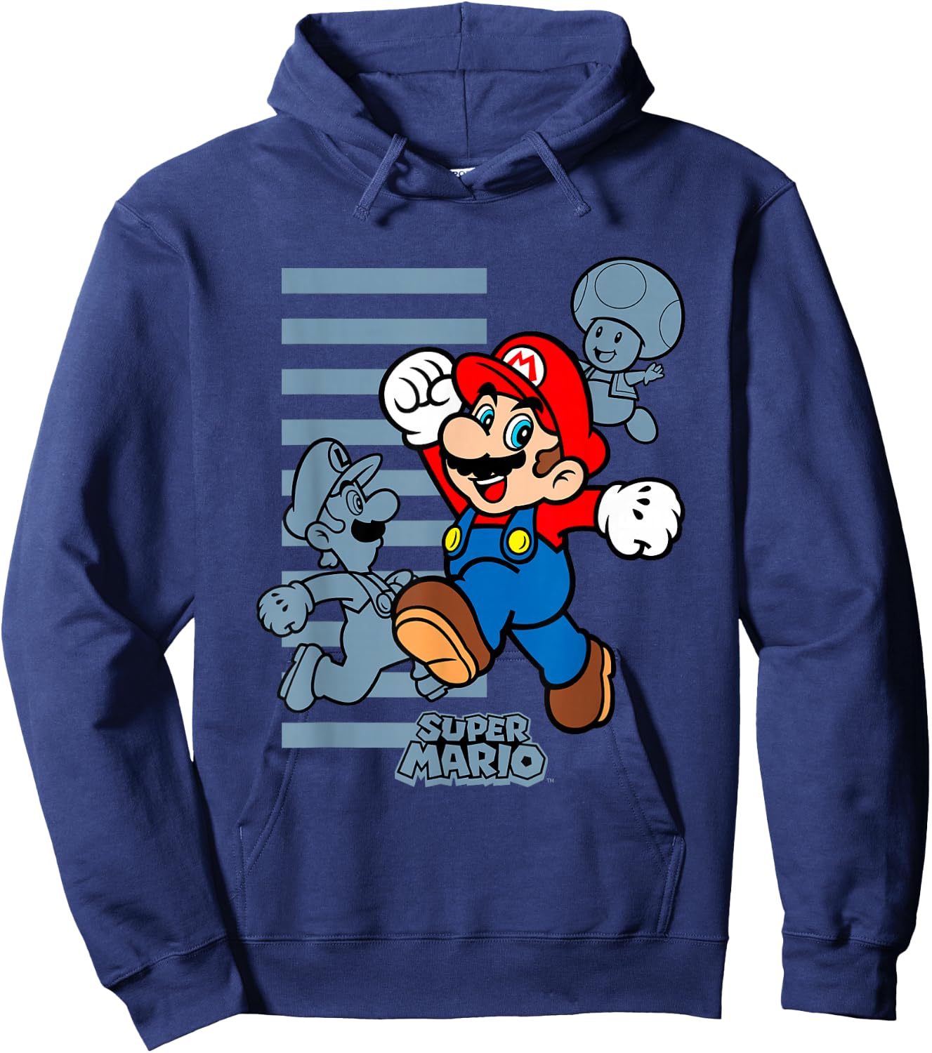Super Mario Luigi & Toad Let's Play Group Shot Hoodie - Hoodie | Navy