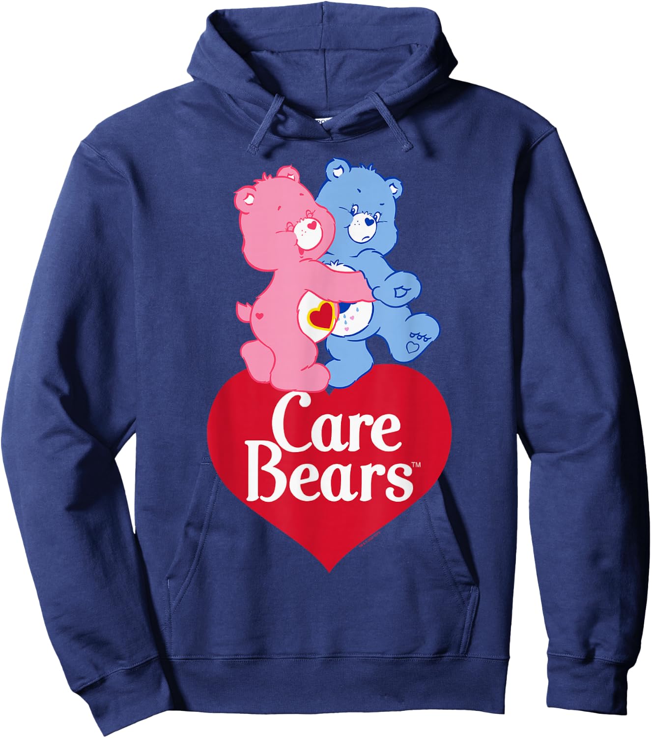 Care Bears Love-A-Lot Bear & Grumpy Valentine Hug Logo , Black, S Hoodie - Hoodie | Navy