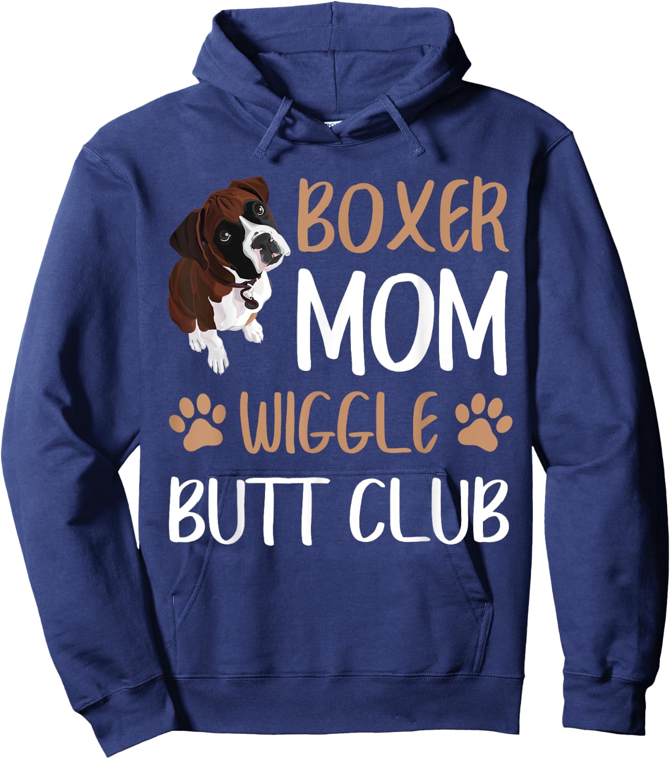 Boxer Mom Wiggle Butt Club Dog Lover Hoodie - Hoodie | Navy