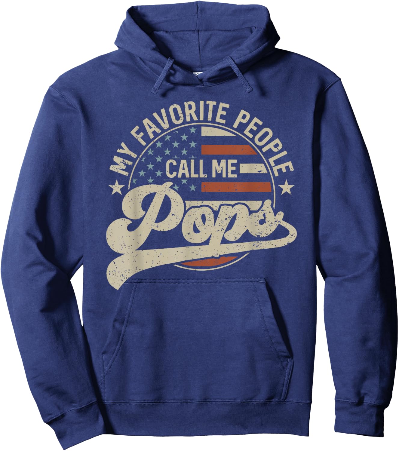 My Favorite People Call Me Pops Us Flag Father's Day Hoodie - Hoodie | Navy