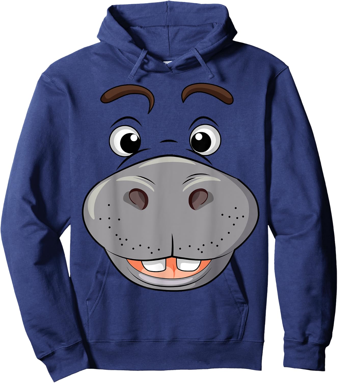 Funny Hippopotamus Hippo Face Cosplay DIY Costume Halloween Hoodie - Hoodie | Navy