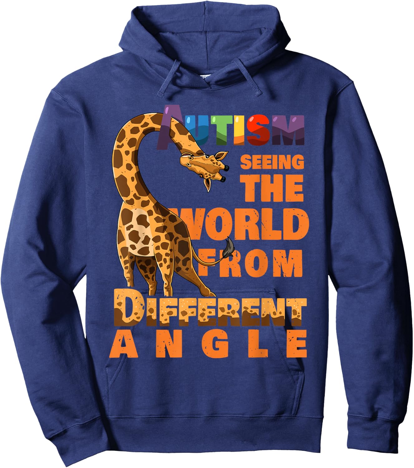 National Disability Campaign Love Asperger Warrior Autism Awareness Giraffe Lover Inspiring Gift Men Women Kids Hoodie - Hoodie | Navy