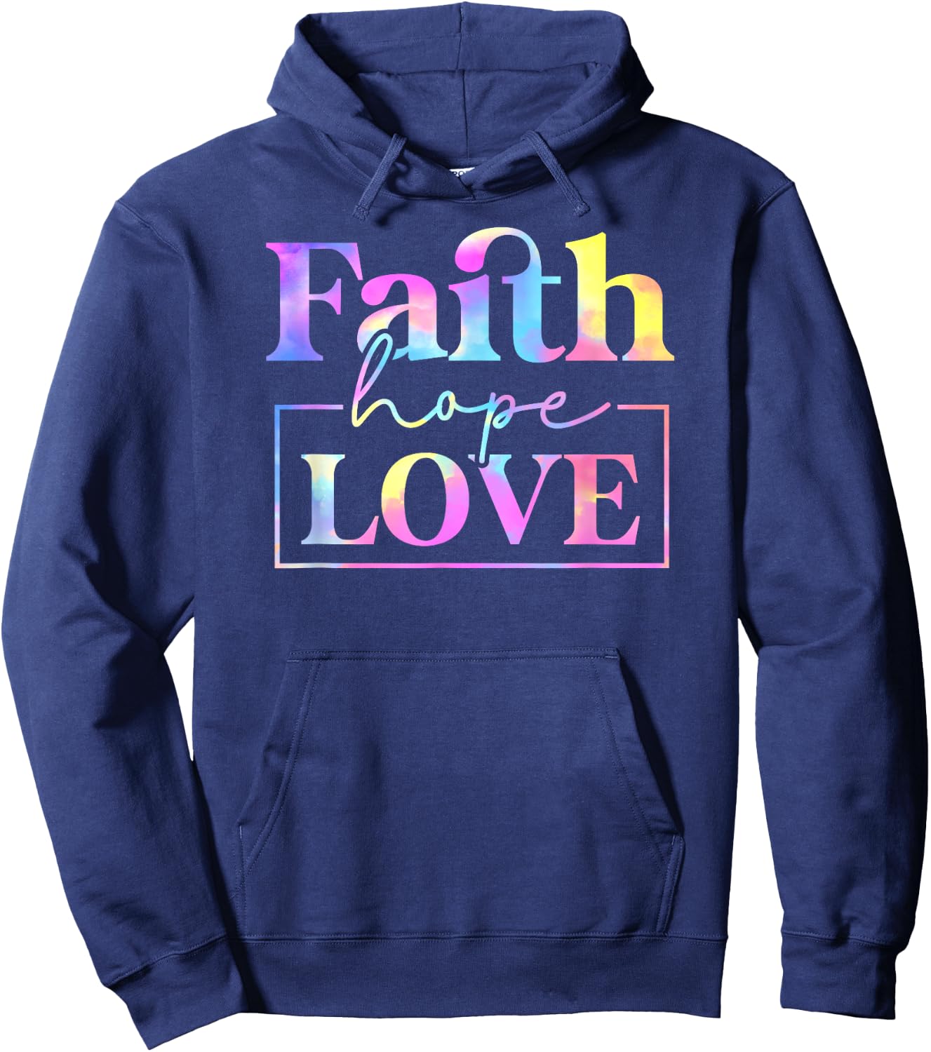 Tie Dye Faith hope love 01 Hoodie - Hoodie | Navy
