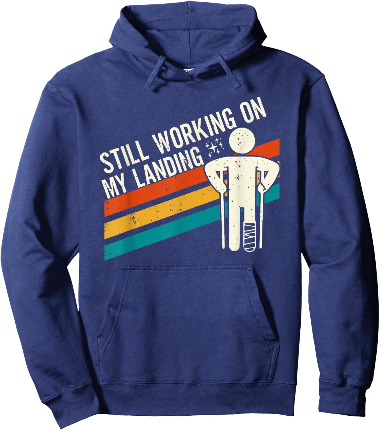 Knochenbruch Genesungswünsche - Gebrochenes Bein Spruch - Fraktur Gipsbein - - Schwarz - S - Cartoon - Klassisch - Crew-Ausschnitt - Kurzarm Hoodie - Hoodie | Navy