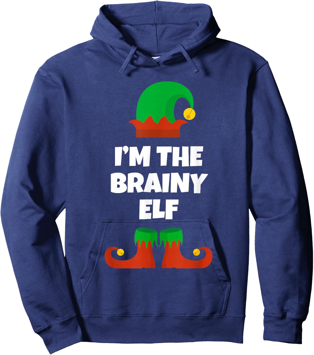 I'm The Brainy Elf Family Pajama Christmas Funny Brain Hoodie - Hoodie | Navy