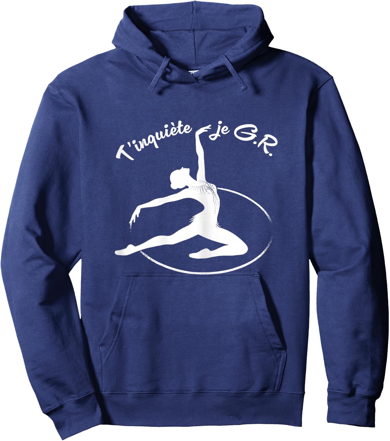 GRS Don't worry, I manage Humor Rhythmic Gymnastics Hoop , Black, Female X-Small Hoodie - Hoodie | Navy