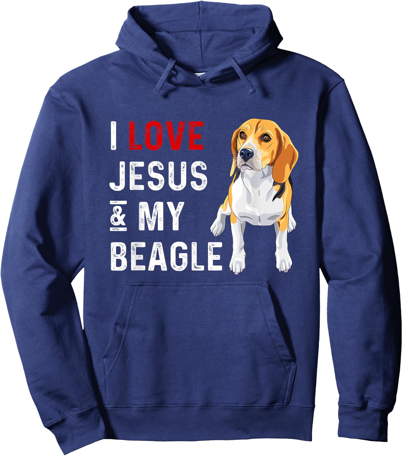 I Love Jesus And My Beagle Hoodie - Hoodie | Navy