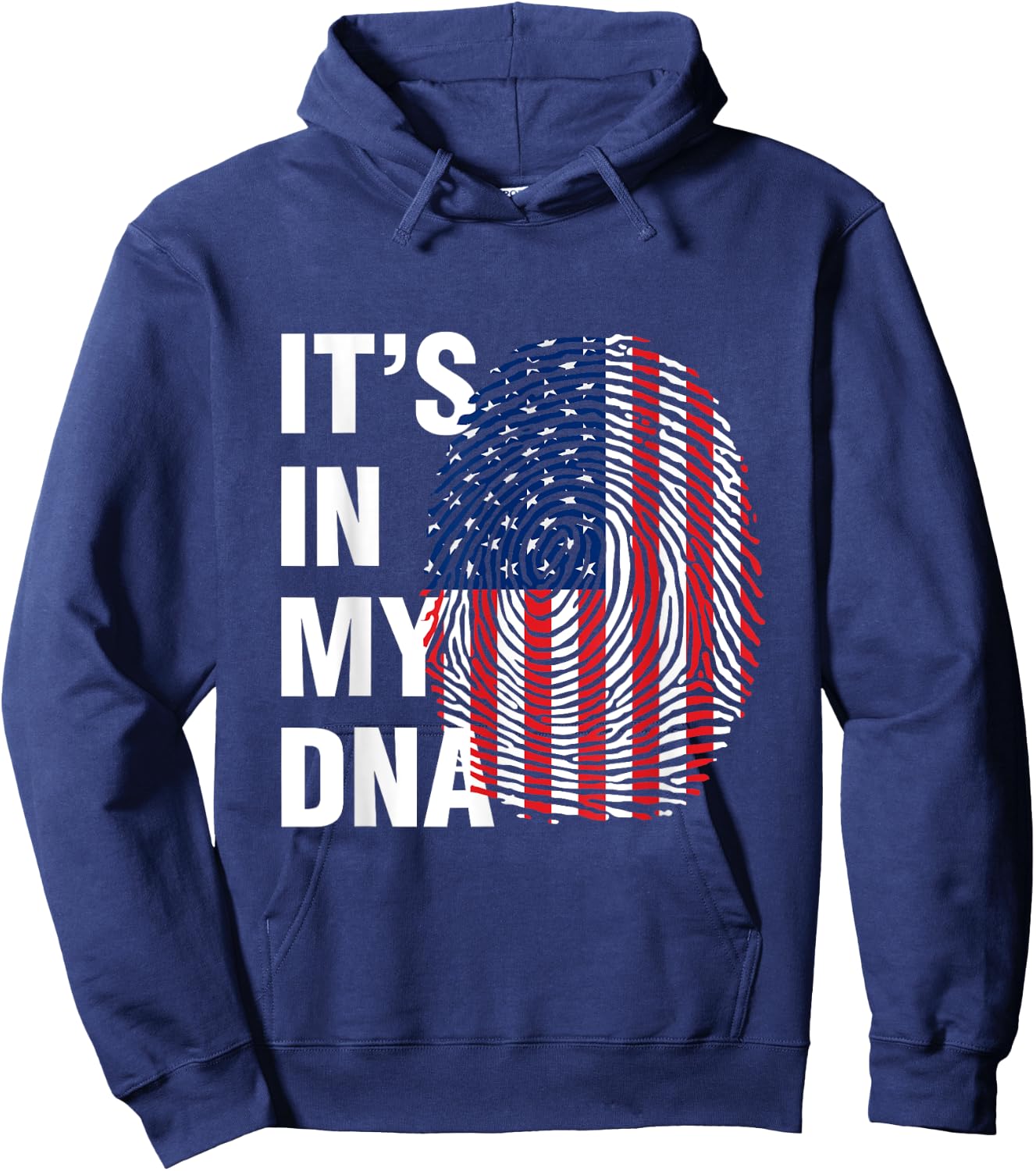 It's in My DNA USA - American Flag Fingerprints Hoodie - Hoodie | Navy
