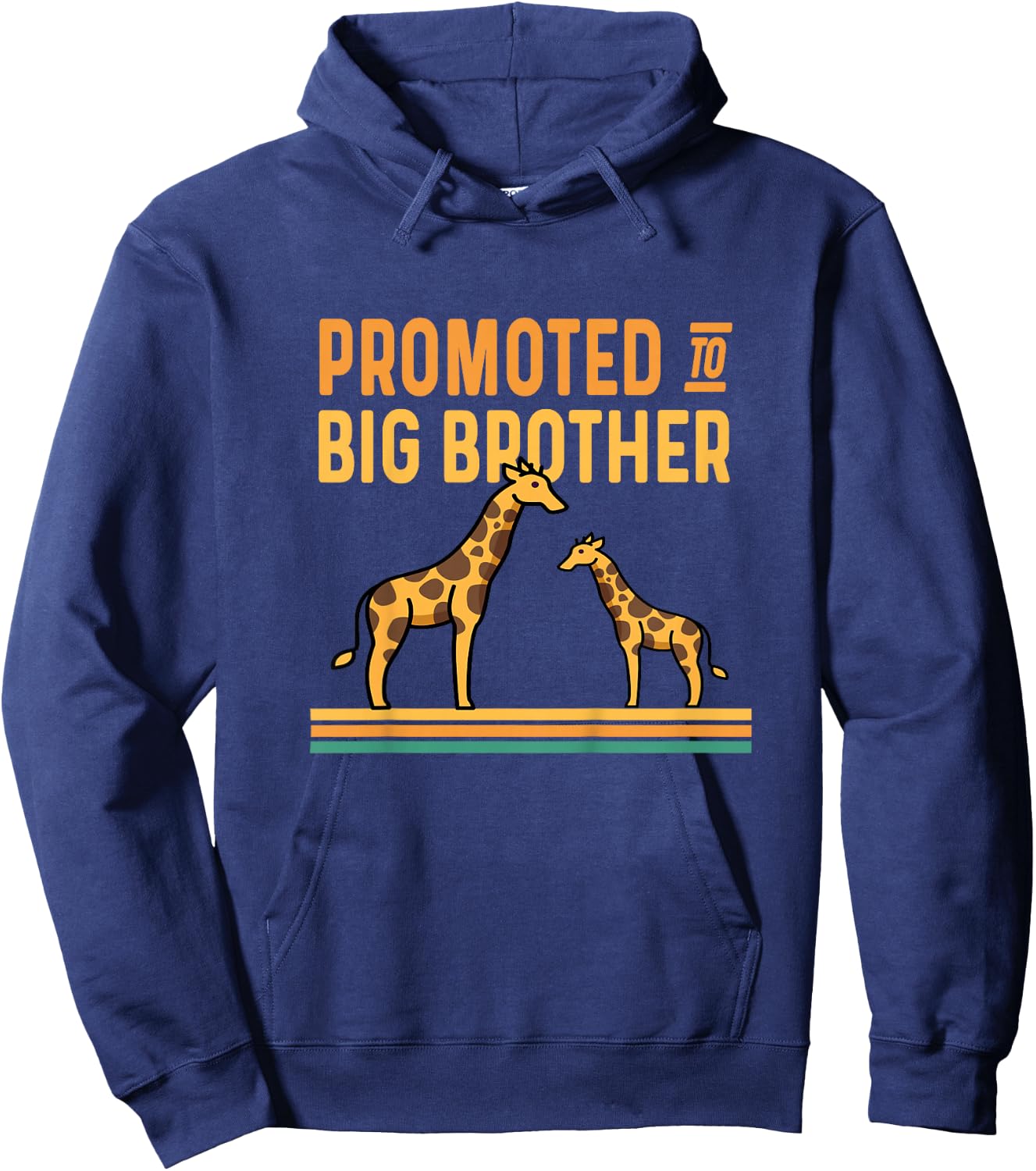 Promoted to Big Brother Baby Announcement - Giraffe Hoodie - Hoodie | Navy