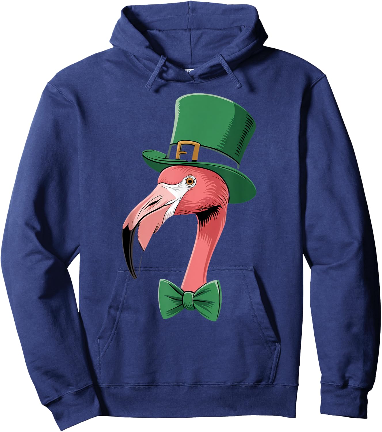 Green Flamingo shamrock on St Patricks Day Flamingo Hoodie - Hoodie | Navy