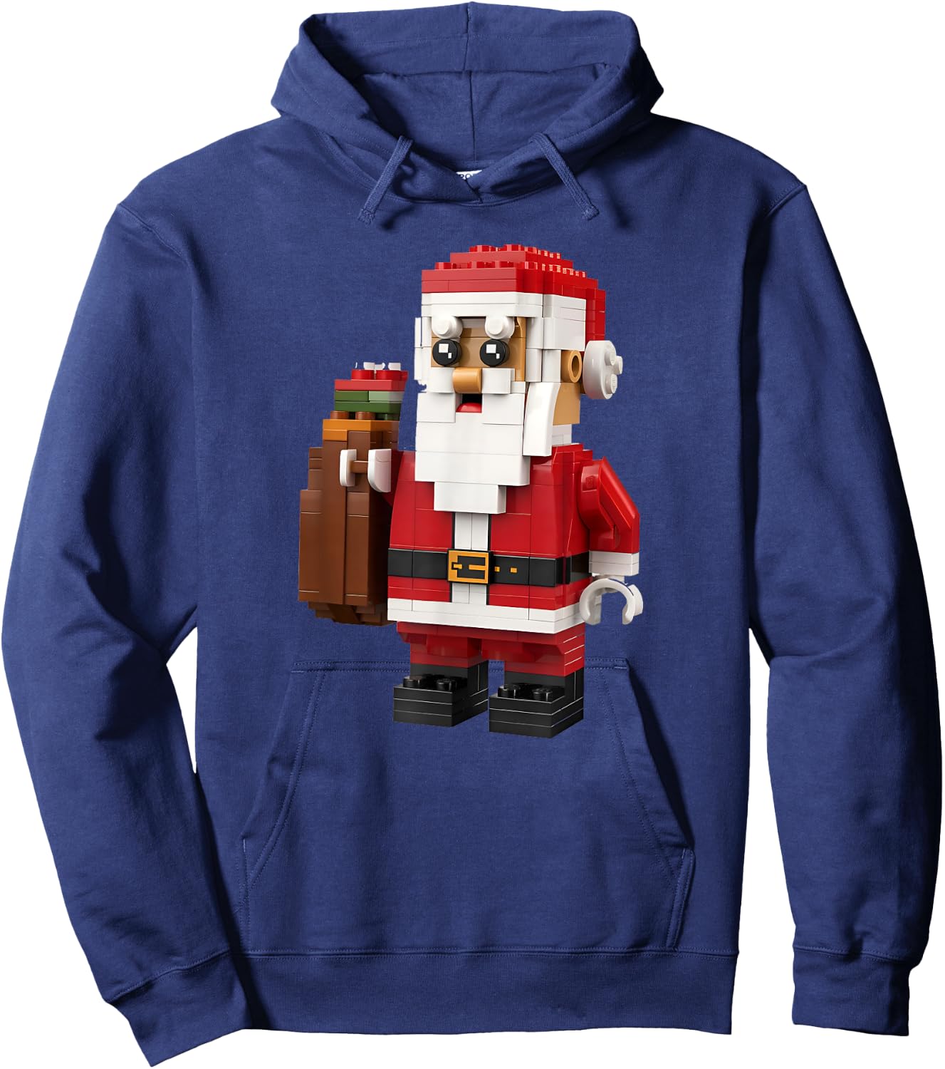 Christmas Builder Block Brick Building Santa Face Kids Boys Hoodie - Hoodie | Navy