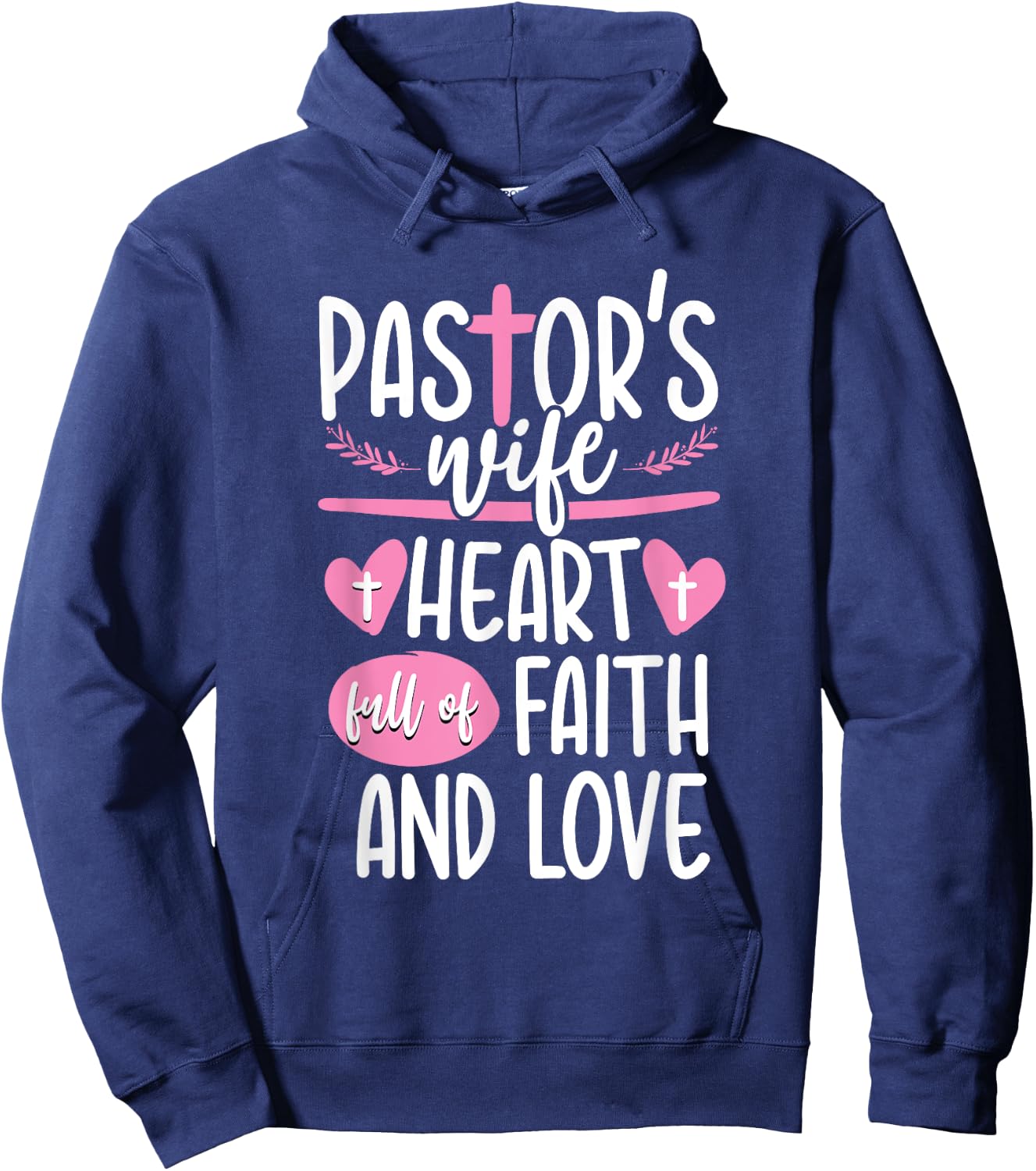 Christian Jesus Pastor's Wife Church Appreciation Heart Hoodie - Hoodie | Navy