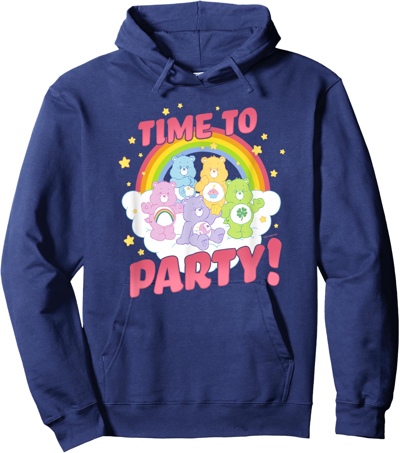 Care Bears Birthday Let's Party Vintage Rainbow Holiday Logo , gray Hoodie - Hoodie | Navy