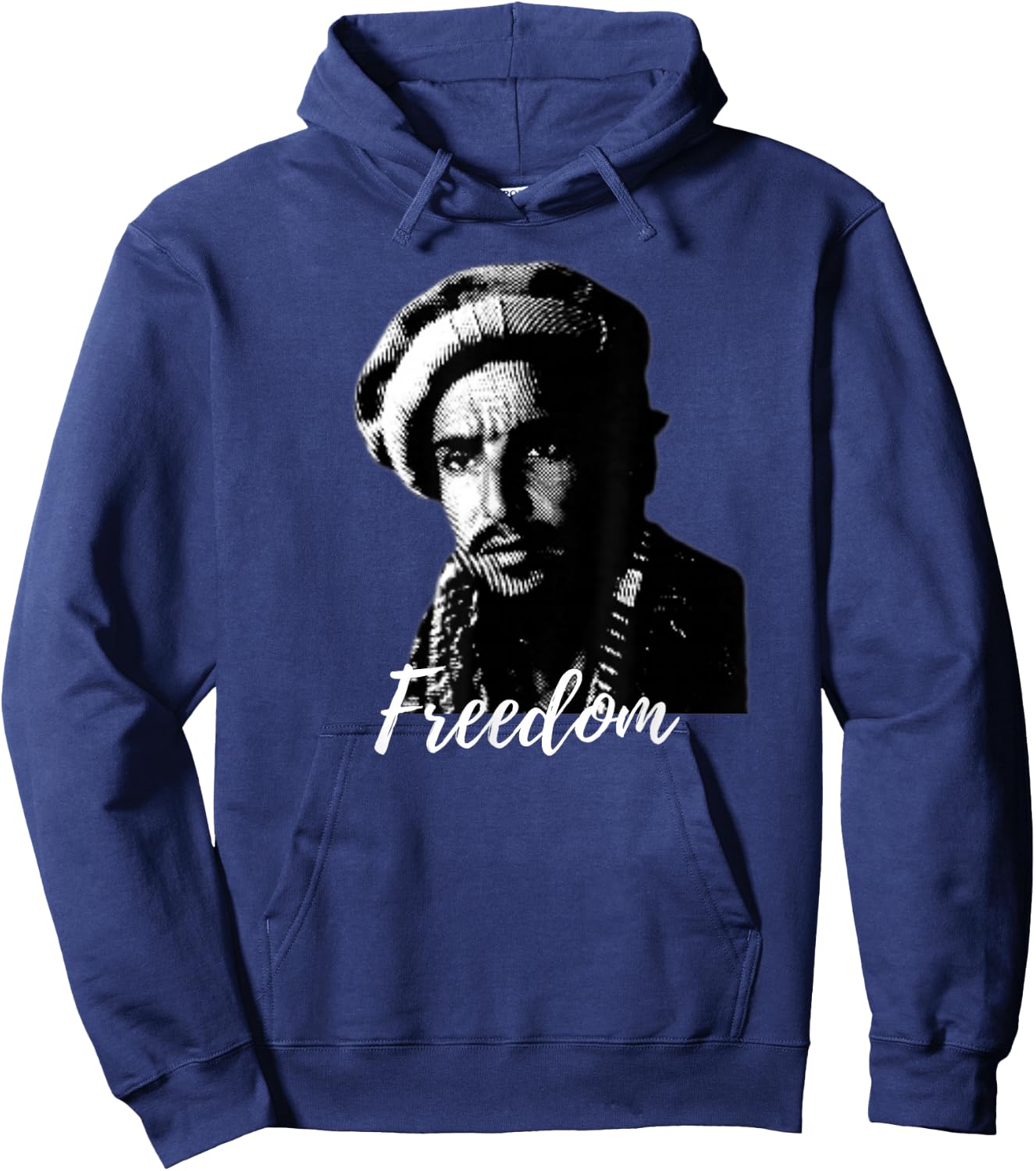 Free Afghanistan Freedom Fighter Massoud Afghan Design Hoodie - Hoodie | Navy