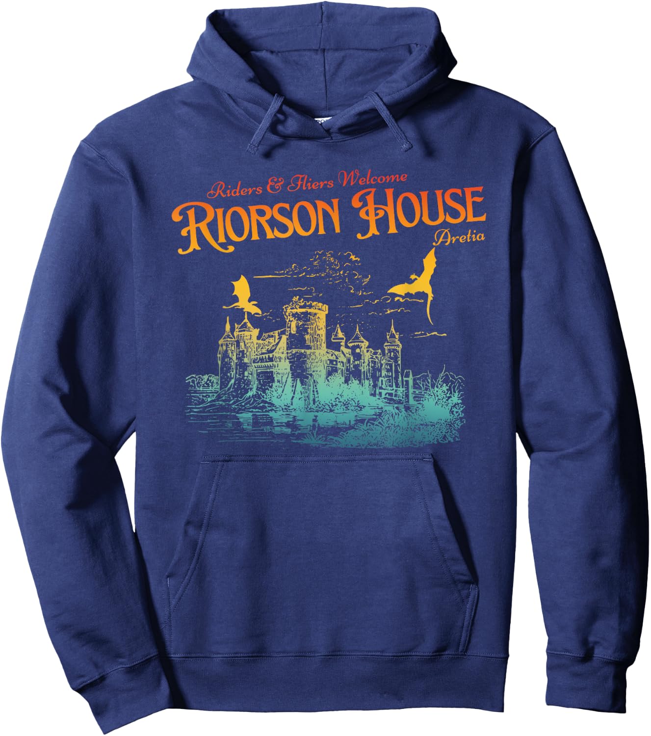 Riders & Fliers Welcome Riorson House Aretia Apparel , Small, Black Hoodie - Hoodie | Navy