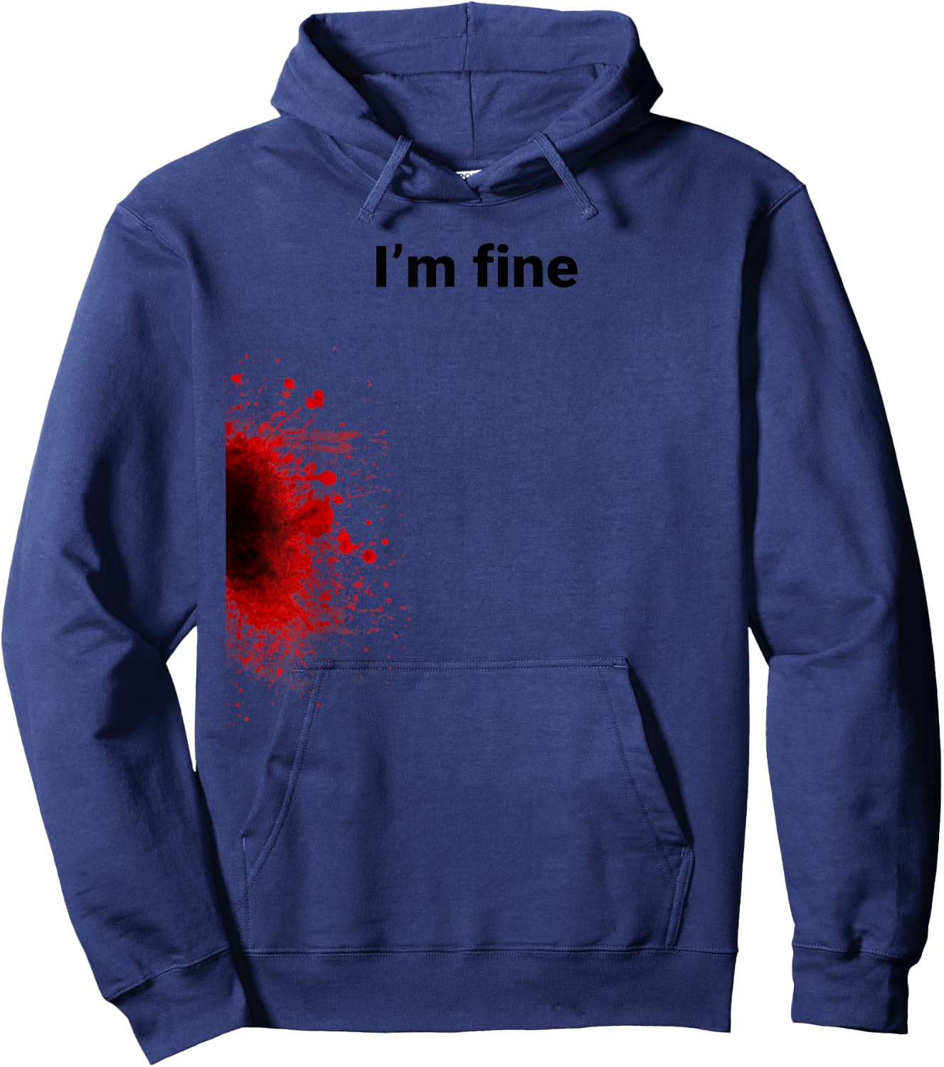 I'm Fine Movie Halloween Zombie Shark Bite Sarcasm Halloween Hoodie - Hoodie | Navy